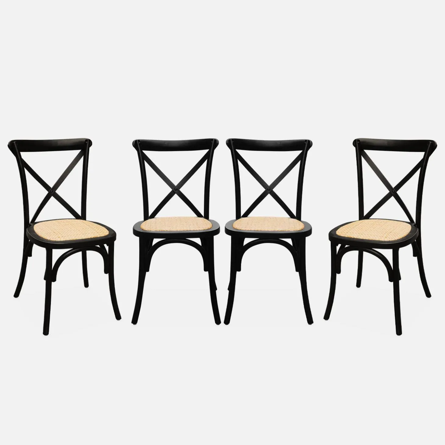 Set of 4 vintage wooden bistro chairs