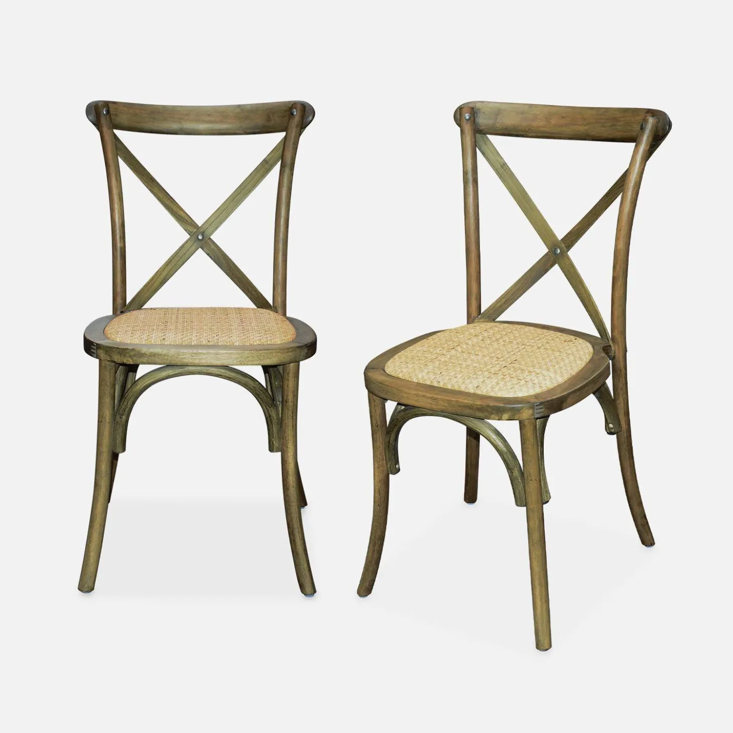 Set of 2 Vintage Wooden Bistro Chairs