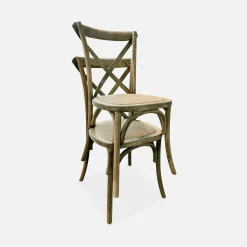 Set of 2 Vintage Wooden Bistro Chairs