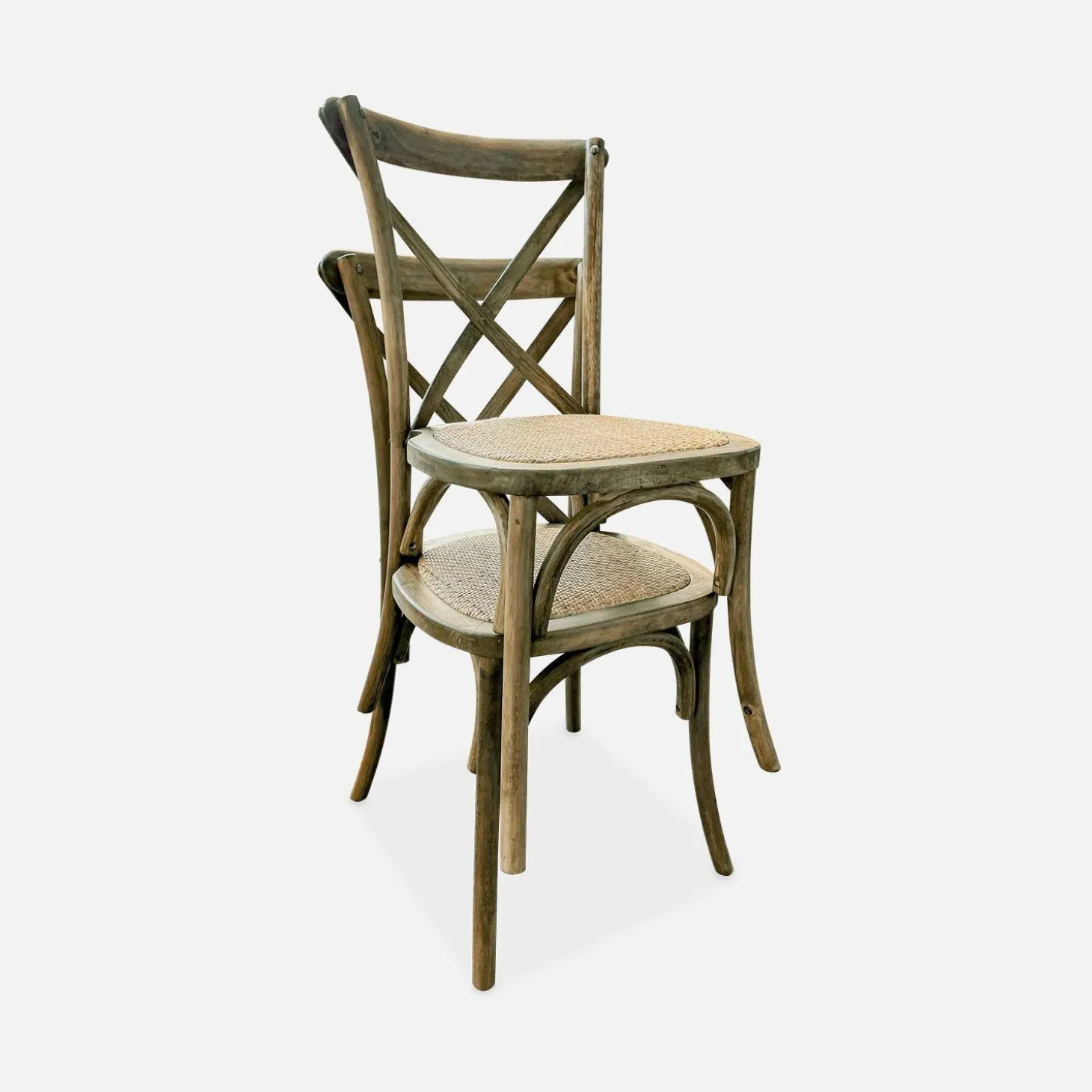 Set of 2 Vintage Wooden Bistro Chairs