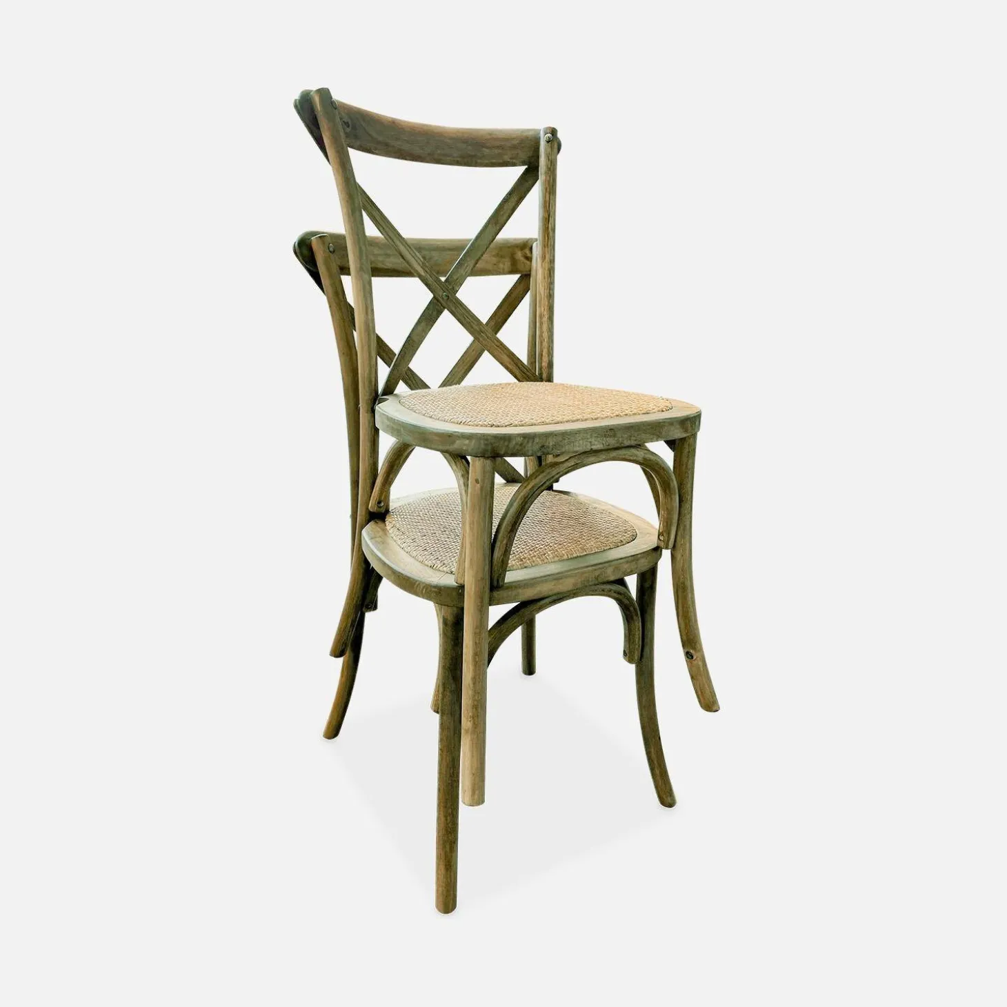 Set of 4 vintage wooden bistro chairs