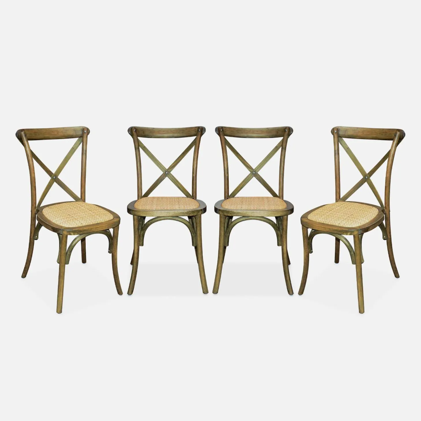 Set of 4 vintage wooden bistro chairs