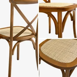 Set of 4 vintage wooden bistro chairs