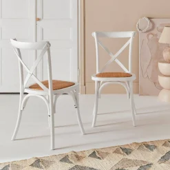 Set of 2 Vintage Wooden Bistro Chairs