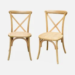 Set of 2 Vintage Wooden Bistro Chairs