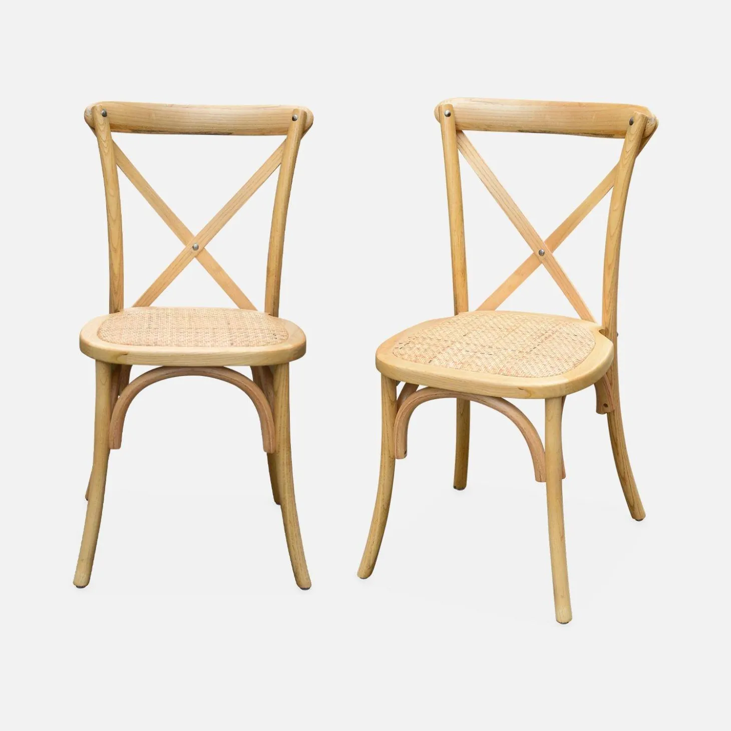 Set of 2 Vintage Wooden Bistro Chairs