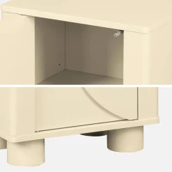 Set of 2 wood effect bedside tables with reversible door