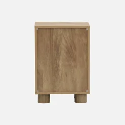 Set of 2 wood effect bedside tables with reversible door