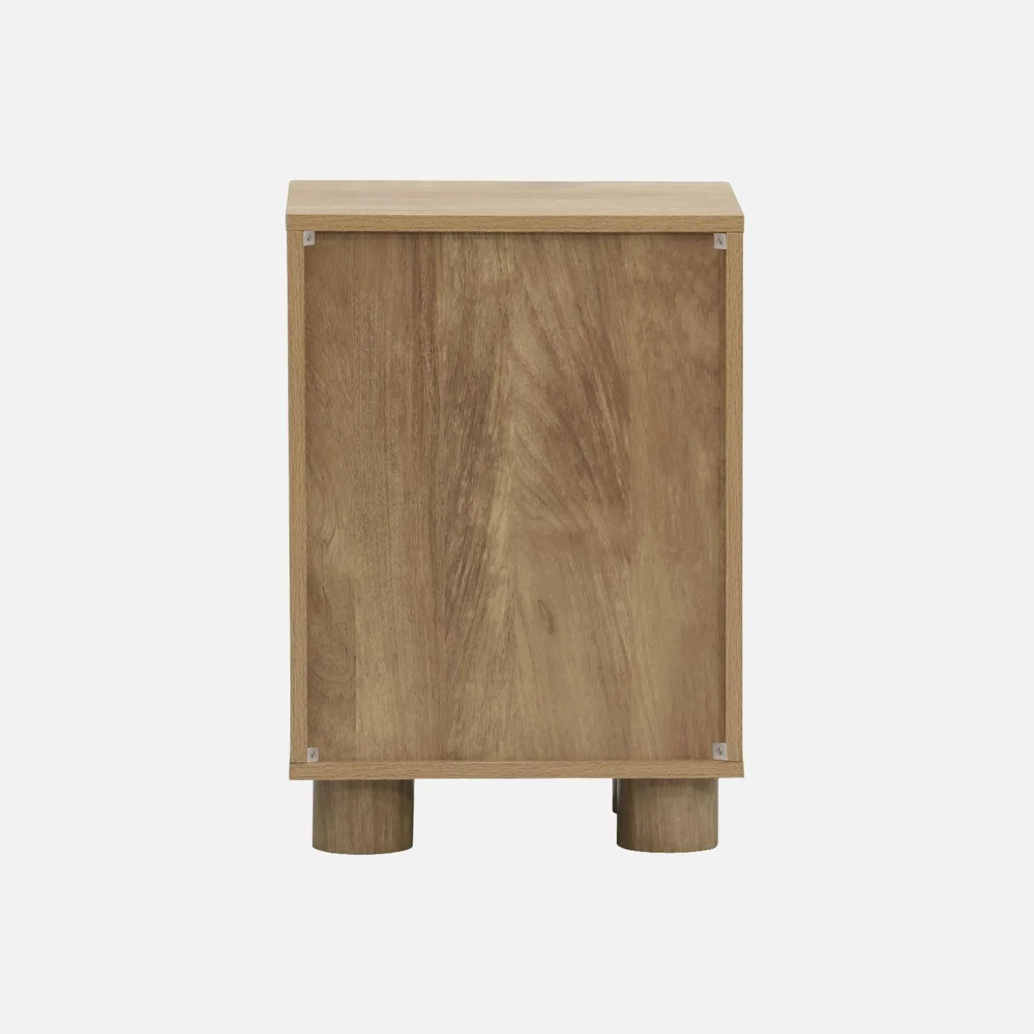 Set of 2 wood effect bedside tables with reversible door