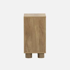 Set of 2 wood effect bedside tables with reversible door