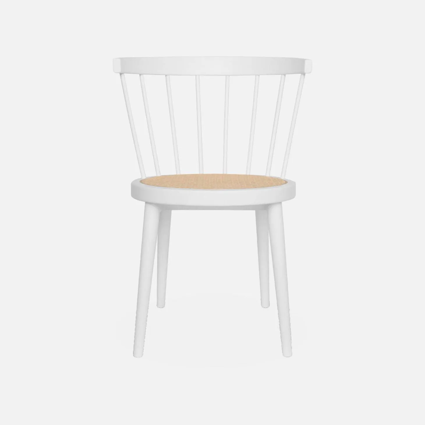 Set of 4 wooden and caned chairs