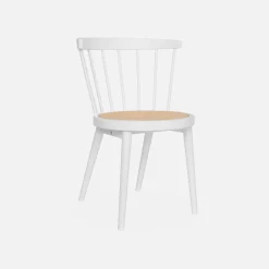 Set of 4 wooden and caned chairs