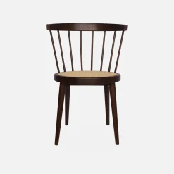 Set of 4 wooden and caned chairs