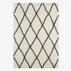 Shaggy indoor rug, Berber style, black and white