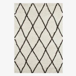 Shaggy indoor rug, Berber style, black and white