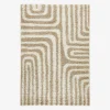 Shaggy Indoor Rug with Beige Geometric Patterns