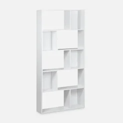 5-shelf bookcase with 10 compartments
