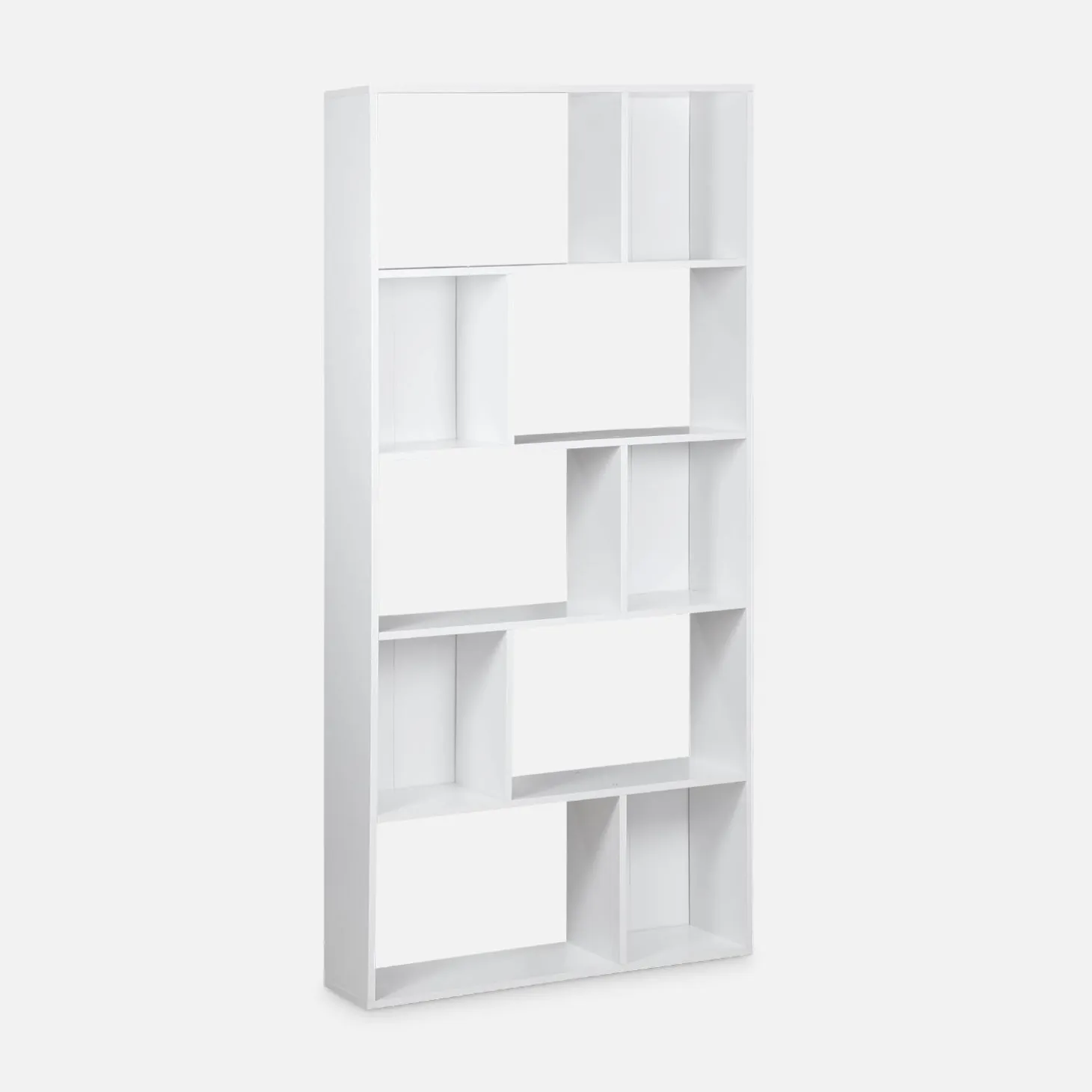 5-shelf bookcase with 10 compartments