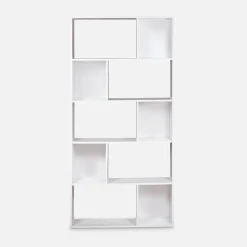 5-shelf bookcase with 10 compartments