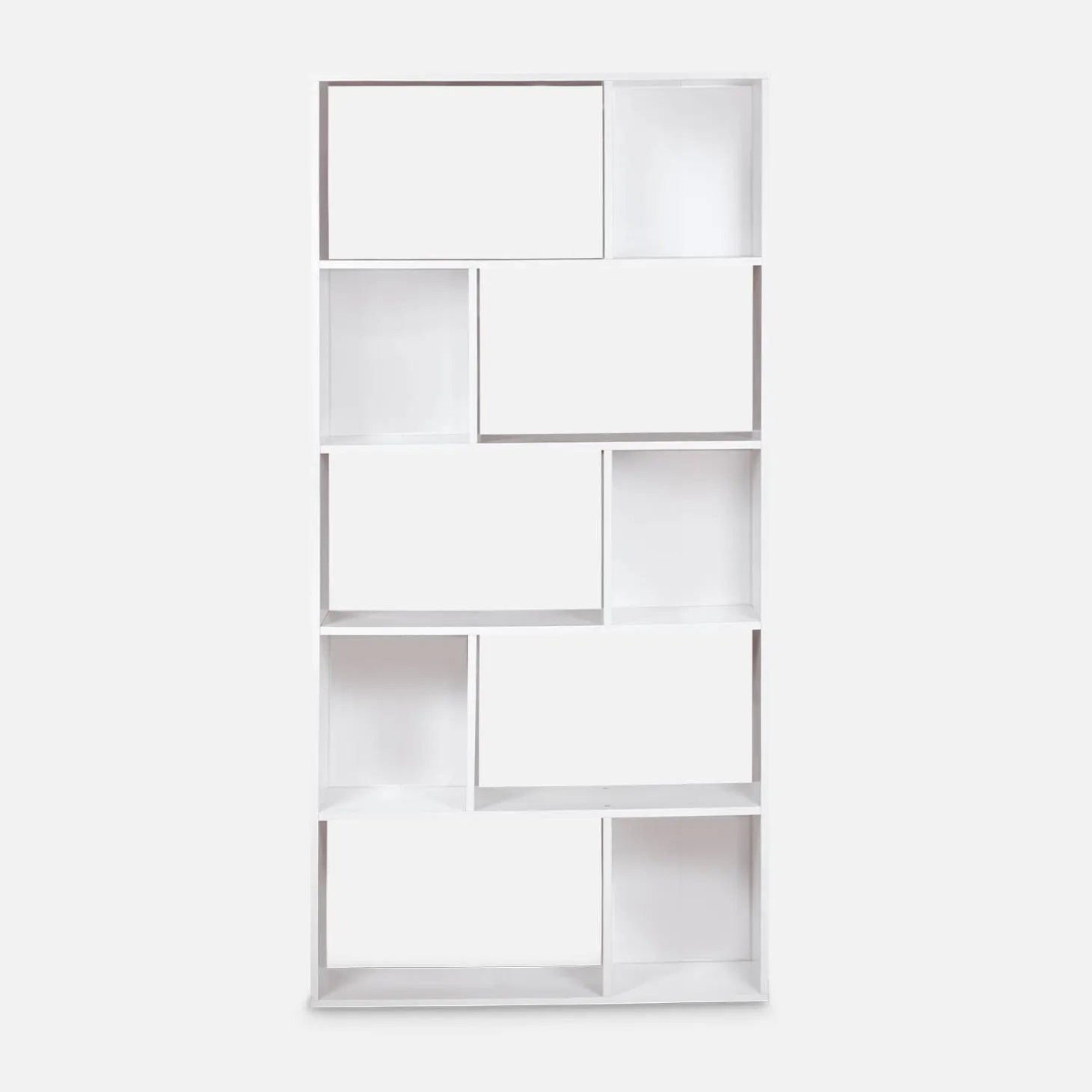 5-shelf bookcase with 10 compartments