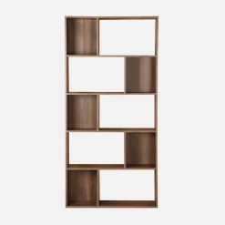 5-shelf bookcase with 10 compartments