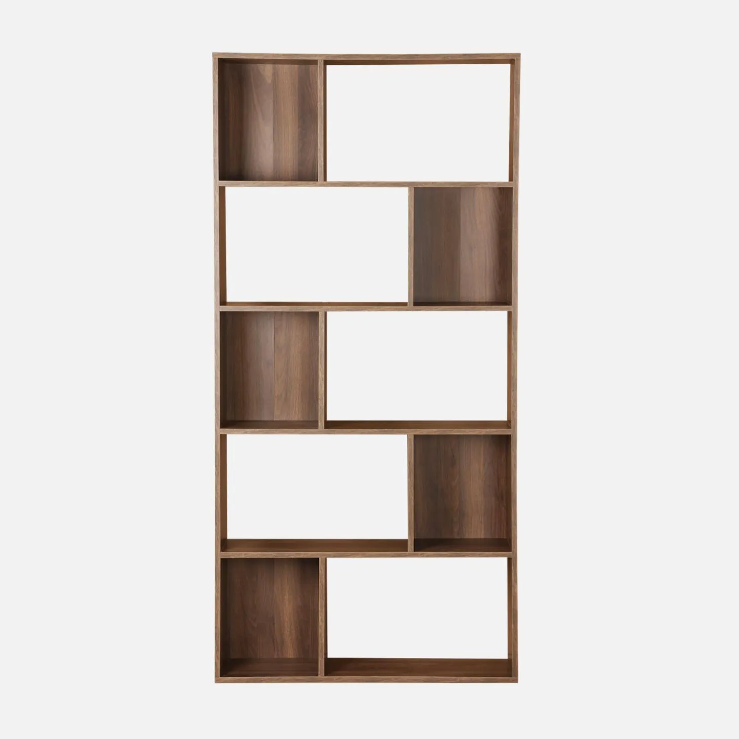5-shelf bookcase with 10 compartments