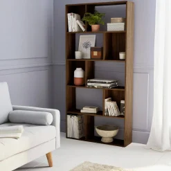 5-shelf bookcase with 10 compartments