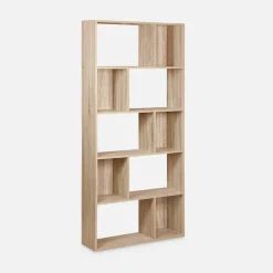 5-shelf bookcase with 10 compartments