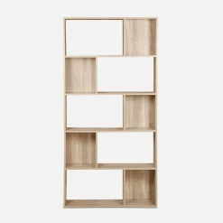 5-shelf bookcase with 10 compartments