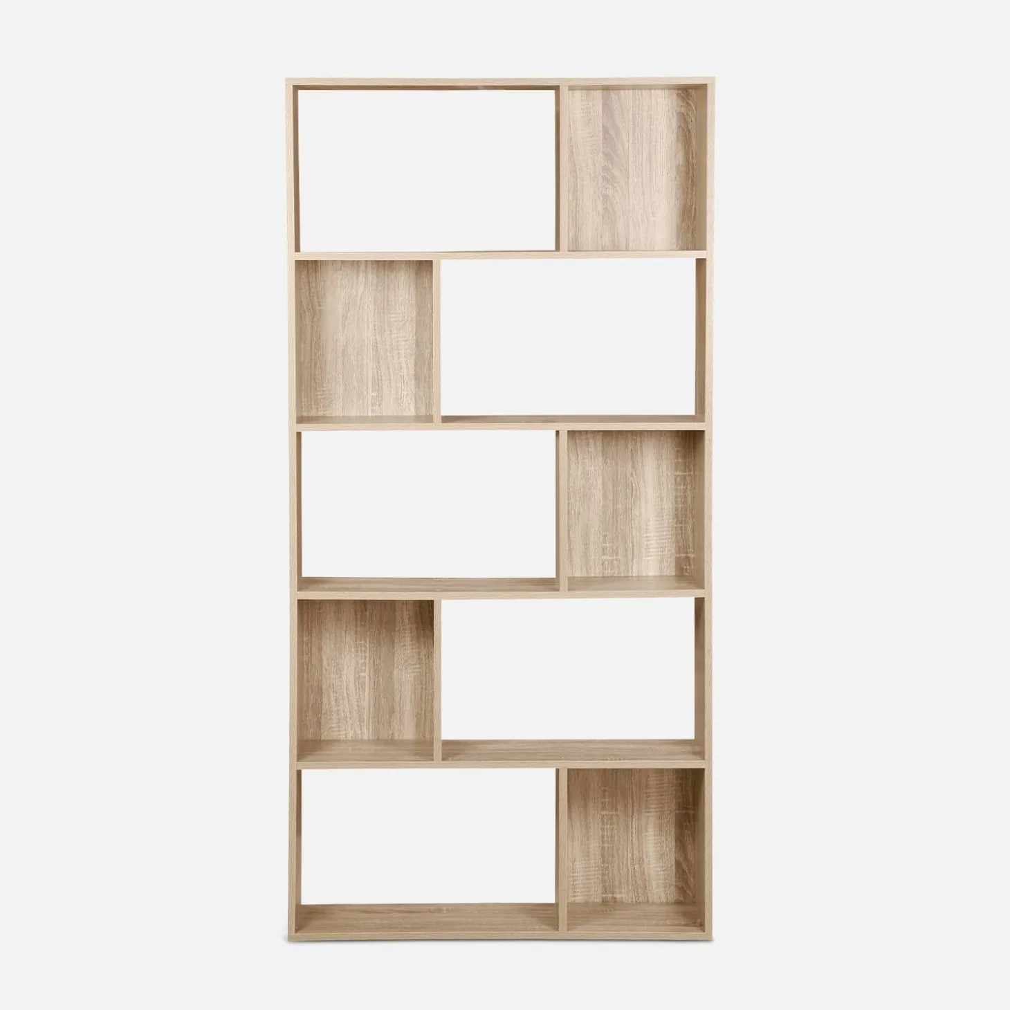5-shelf bookcase with 10 compartments