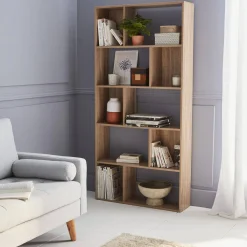5-shelf bookcase with 10 compartments