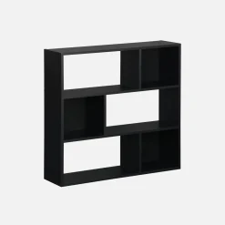 3-shelf bookcase with 6 compartments