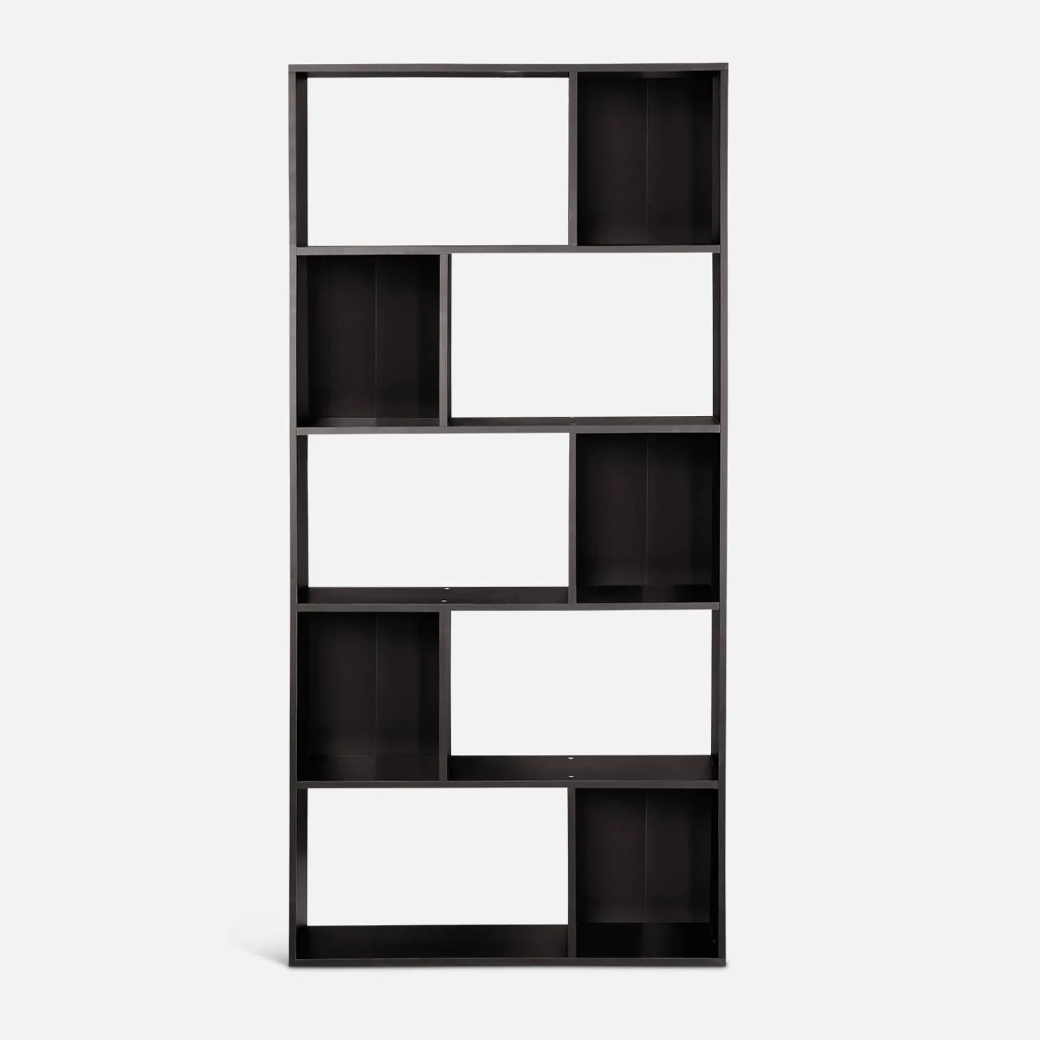 5-shelf bookcase with 10 compartments