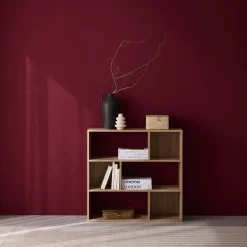 3-shelf bookcase with 6 compartments