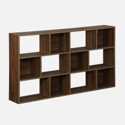3-shelf bookshelf with 12 compartments