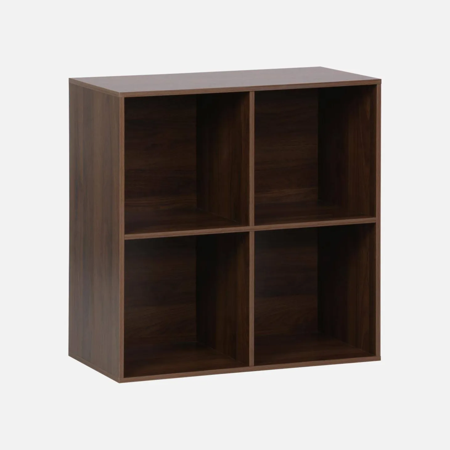 Shelf, bookshelf, wood decor storage module 4 compartments