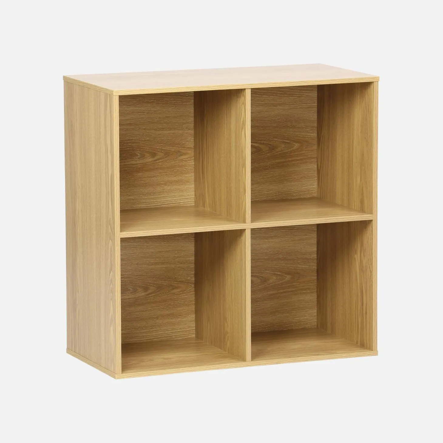 Shelf, bookshelf, wood decor storage module 4 compartments