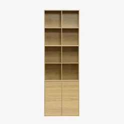 Shelf, bookshelf, wood decor storage module 4 compartments