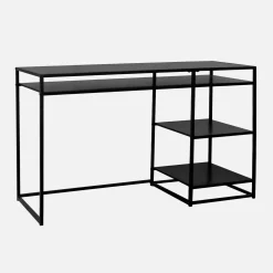 2-shelf desk in black metal
