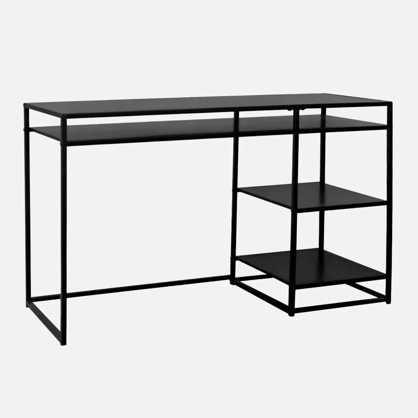 2-shelf desk in black metal