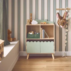 2-shelf 2-door children's bookcase
