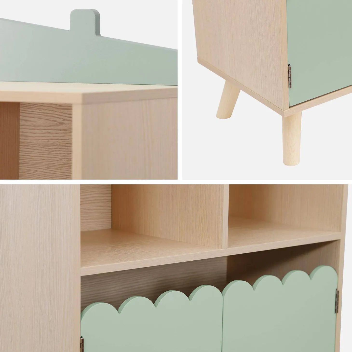 2-shelf 2-door children's bookcase