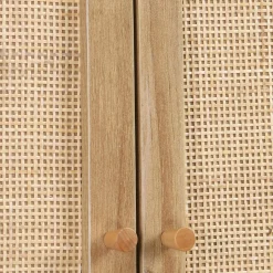Shelf furniture for toilet, wood decor and caning
