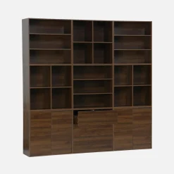 Shelf kit, modular bookcase wood decor 9 elements