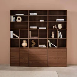 Shelf kit, modular bookcase wood decor 9 elements
