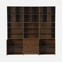 Shelf kit, modular bookcase wood decor 9 elements