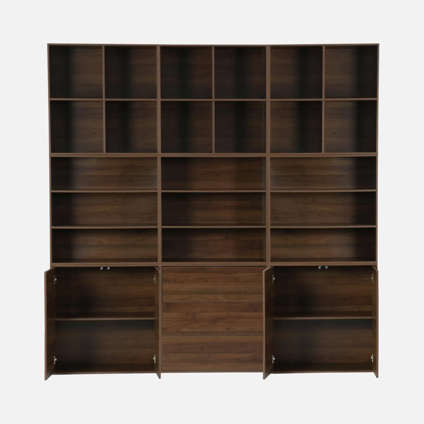 Shelf kit, modular bookcase wood decor 9 elements