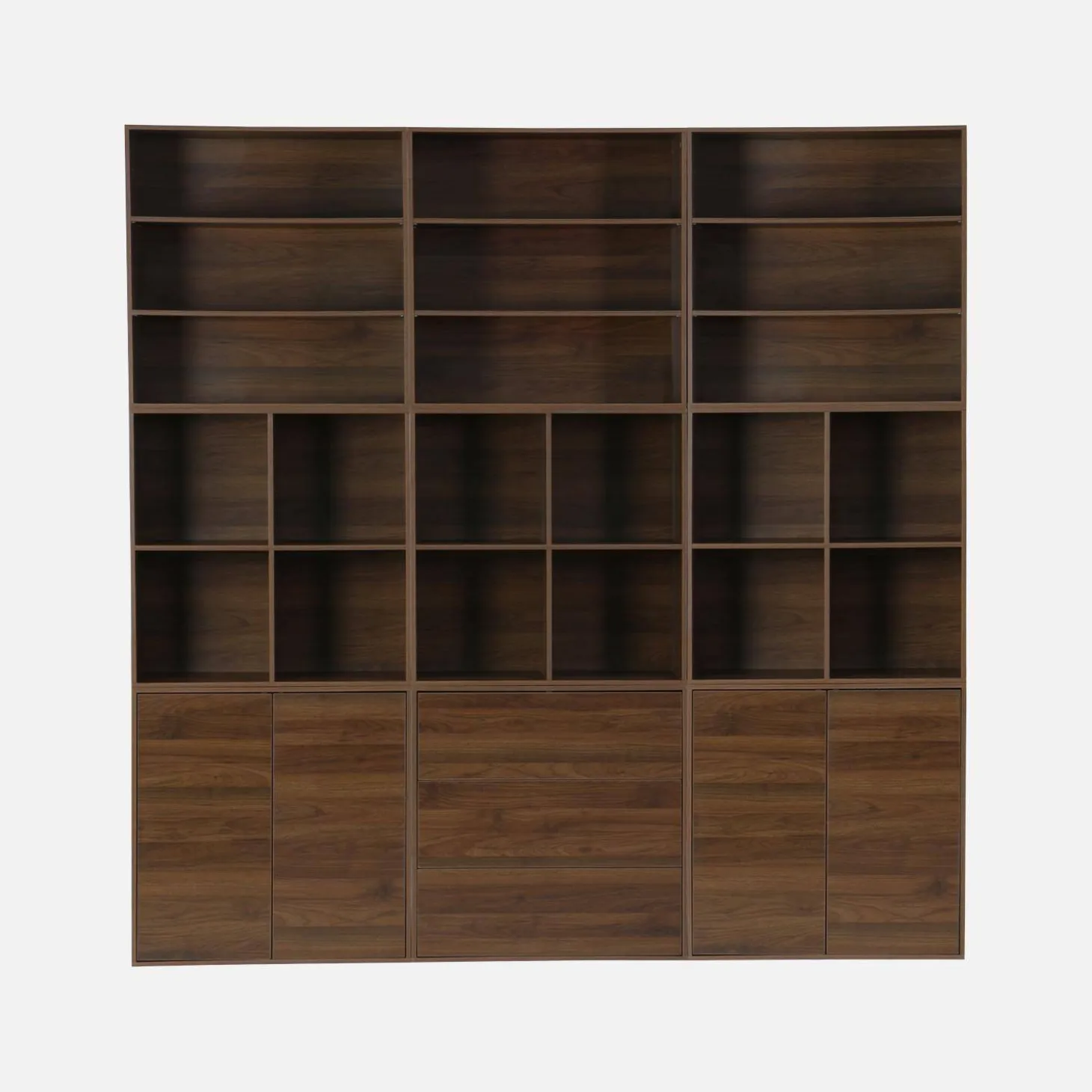 Shelf kit, modular bookcase wood decor 9 elements