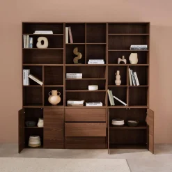Shelf kit, modular bookcase wood decor 9 elements