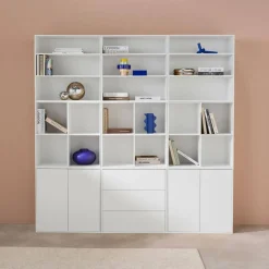 Shelf kit, modular bookcase wood decor 9 elements